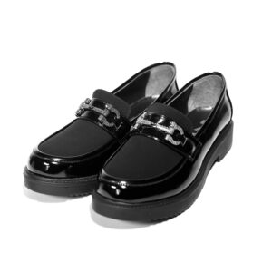 Derbies à boucle vernis et daim